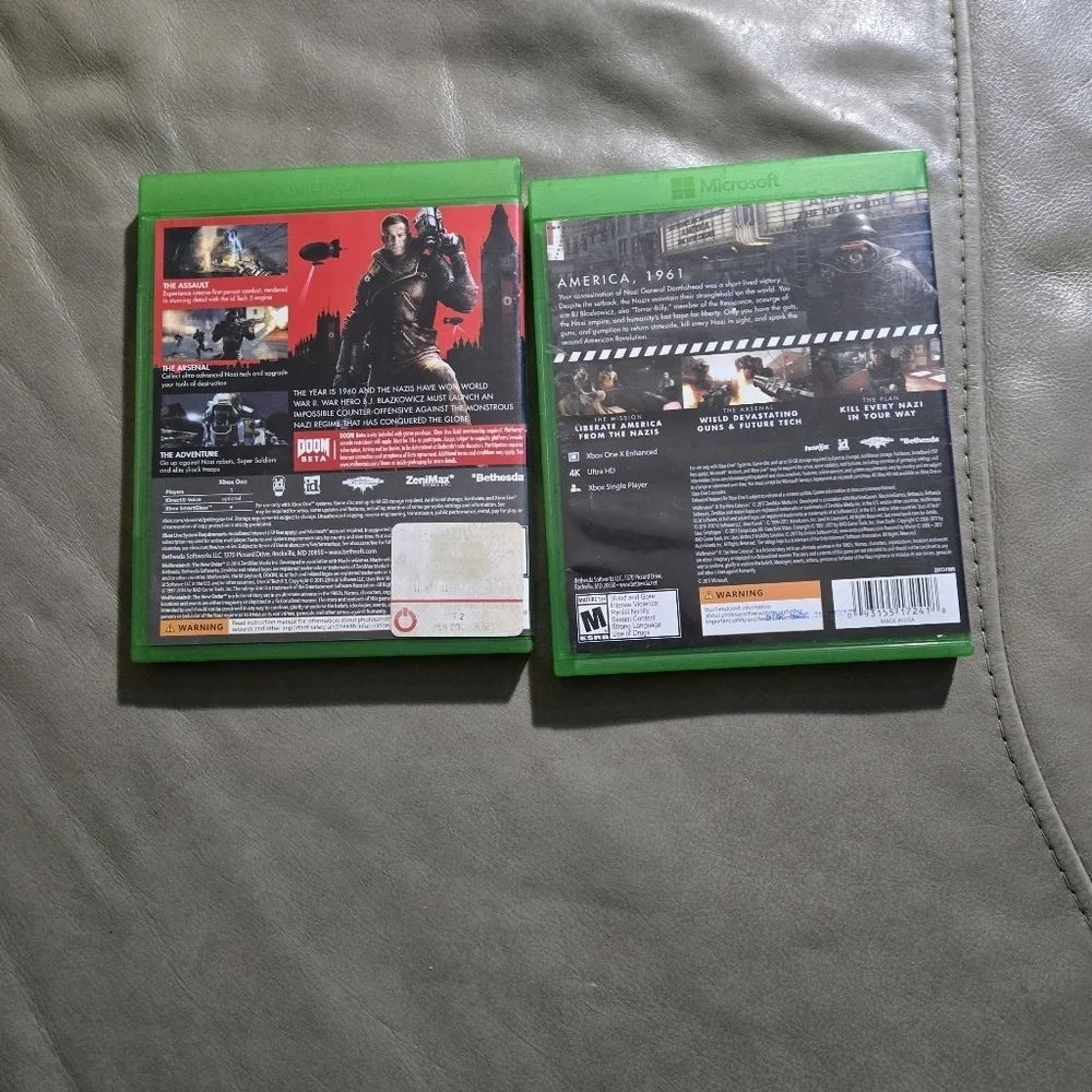 Microsoft Xbox One Wolfenstein The New Order + Wolfenstein II New Colossus Lot